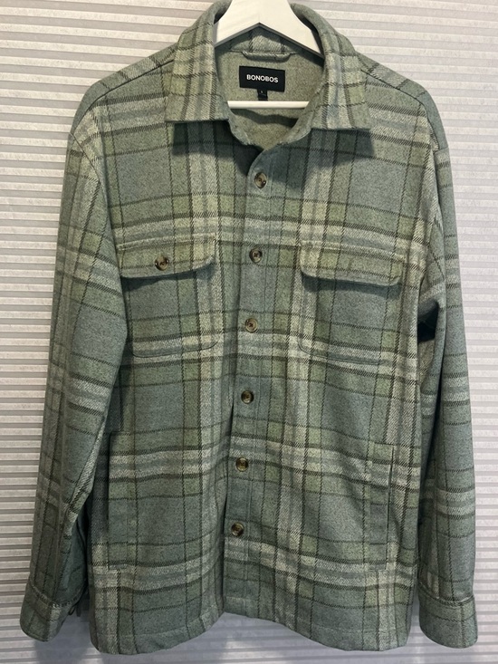 Bonobos Other - Bonobos Sage Green Flannel Shaquet Mens Size Large Shirt Jacket Streetwear
